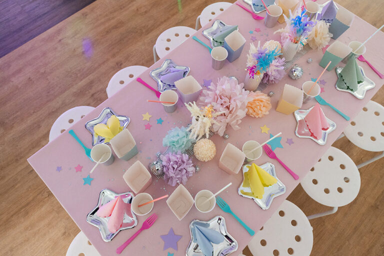 Dekoration Pastellfarben Tisch