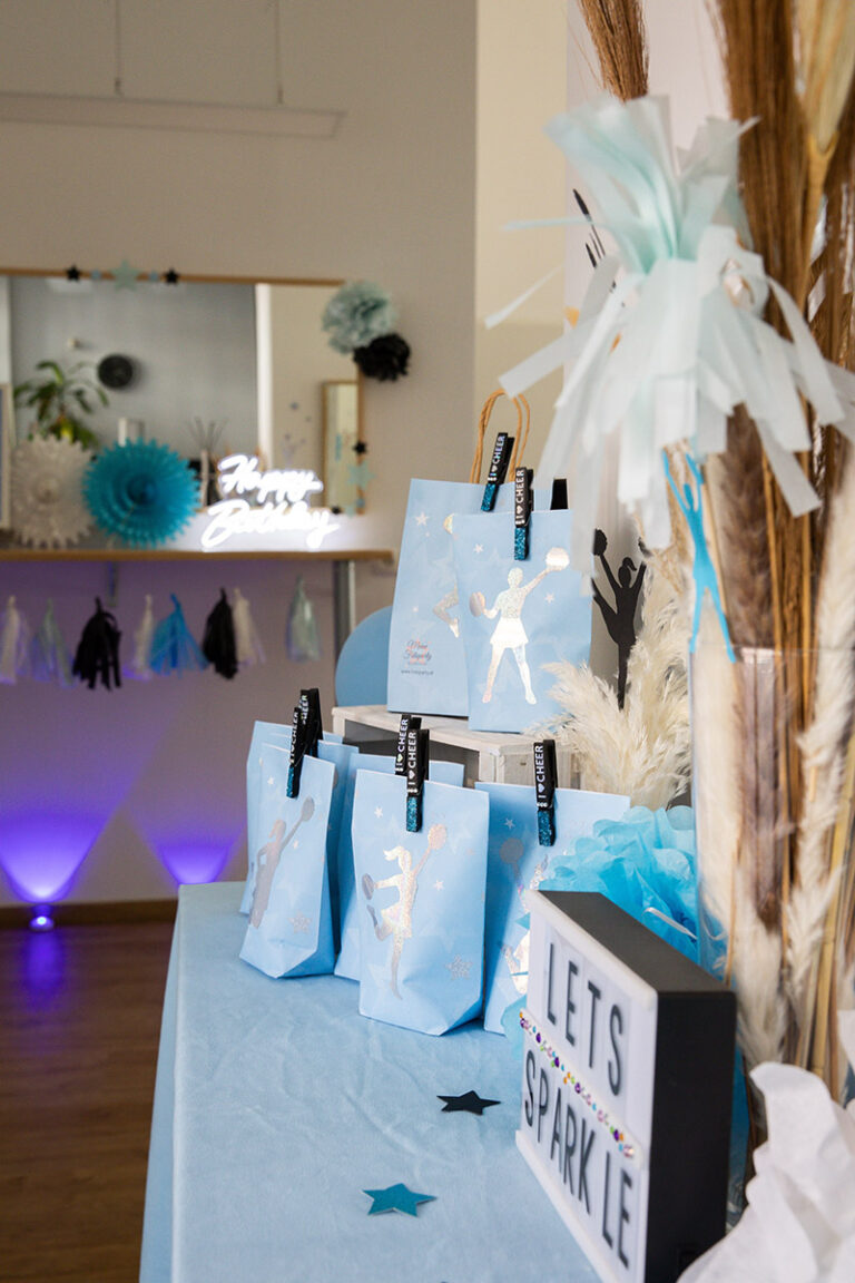 Gastgeschenke Cheerleading Party im Eingangsbereich